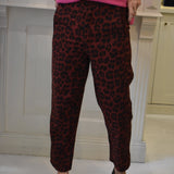 PANTALON LEOPARD Bordeaux