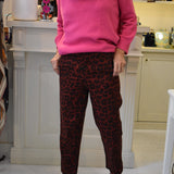 PANTALON LEOPARD Bordeaux