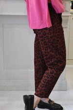 PANTALON LEOPARD Bordeaux