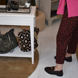 PANTALON LEOPARD Bordeaux